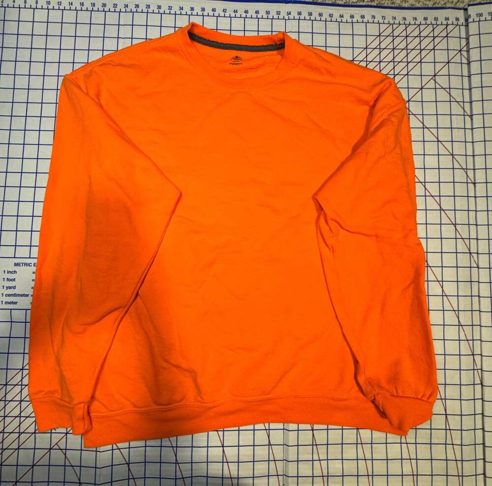 Athletic Works Men's Orange Long Sleeve Crewneck Sweatshirt Size XL